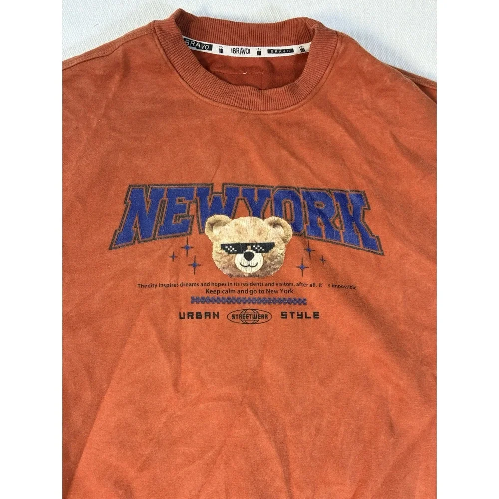 Bravo New York Urban Style Teddy Bear Sweatshirt Orange Youth Size 160‎